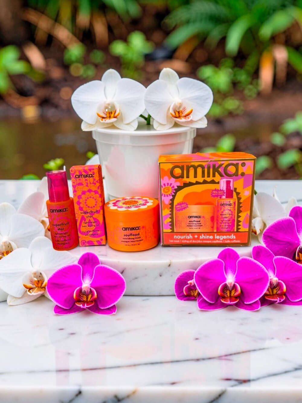 Amika Nourish & Shine Legends Mask 8 oz + Hair Oil 1.7 oz Set